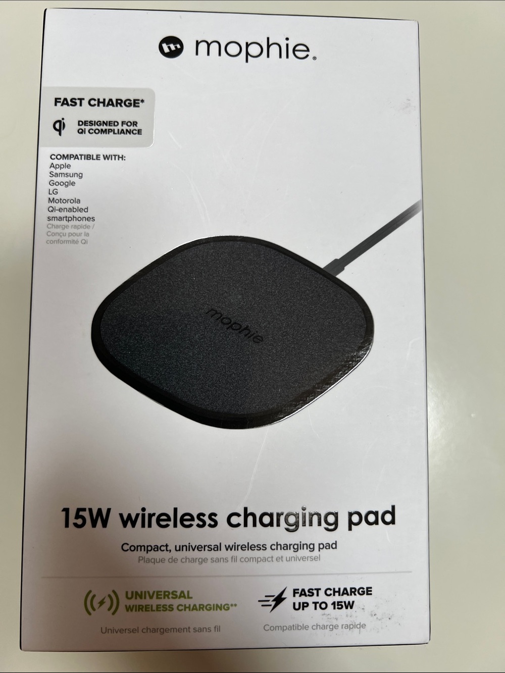 mophie 15W Wireless Charging Pad - Black NWT in Original Box